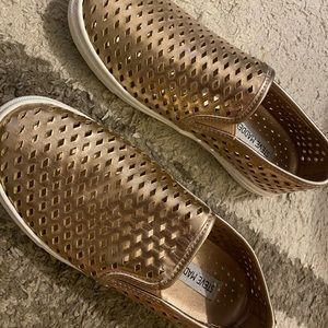 Steve Madden Rose Gold Slip Ons